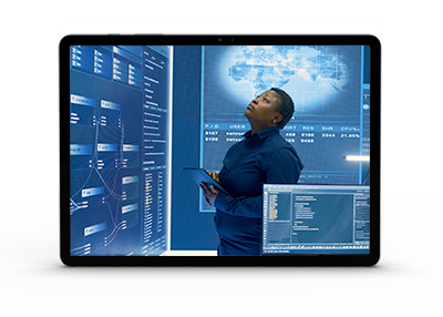 Employee using Bell SASE solution.